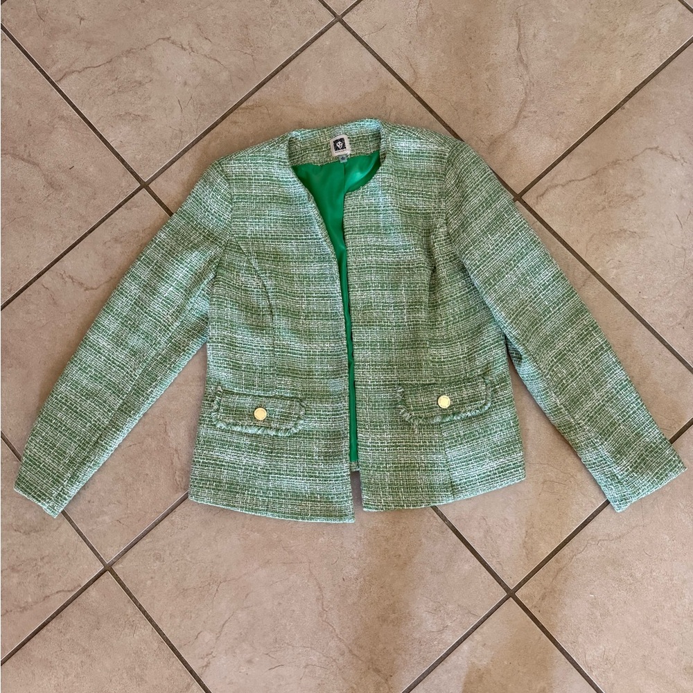 Anne Klein Green Tweed Women's Jacket